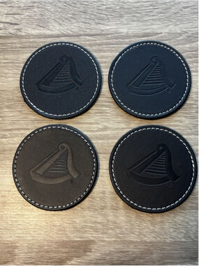 Japan Guinness Leather Coaster Set of 4 Rare Promotional Items Brand New
